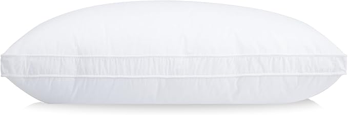 Standard Size Down Pillow - Single Goose Feather & Down Pillow 440 Fill Power with 100% Cotton Cover, Hypoallergenic, Medium Support