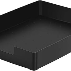 Letter-Size Tray, Desk Drawer Organizer, A4 Plastic Paper Tray, Stackable Plastic Paper Holder File Organizer for Office, School, Home Storage (Black)