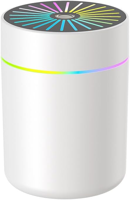 180ml Portable Small Humidifier with Colorful LED Night Light, USB Personal Desktop Humidifier for Car Home Office Travel, Auto Shut-Off, 2 Mist Modes, Super Quiet