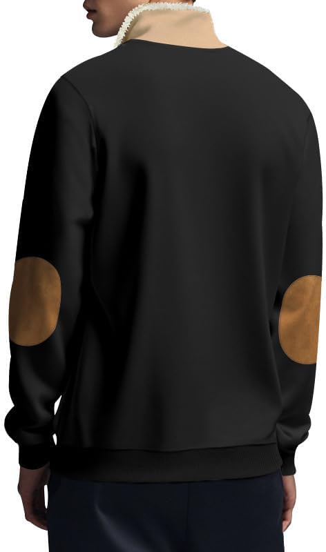 Men's Quarter Zip Sweatshirt - Stand Collar Solid Casual Top Autumn Winter Wear for Vacation Daily Use
