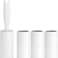 Lint Roller for Pet Hair Extra Sticky Lint Removal Roller with 3 Refills, Reusable Handle with 4 Sticky Rolls Total 240 Sheets (White Stick)