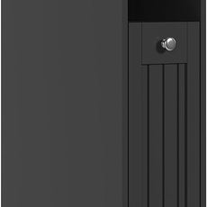 ChooChoo Slim Bathroom Storage Cabinet, Narrow Small Bathroom Organizer with Slide Out Drawer Storage, Toilet Paper Holder, for Small Spaces, Black