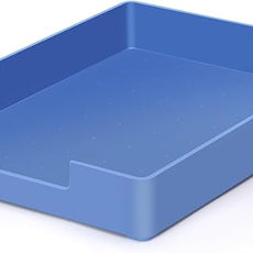 Letter-Size Tray, Desk Drawer Organizer, A4 Plastic Paper Tray for Office, School, Home Storage, and Storage Containers for Christmas Ornaments, Gift Wrap, and Crafts (Blue)