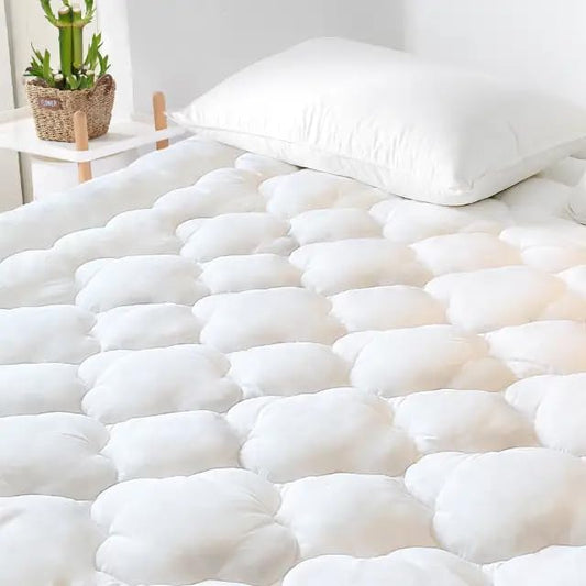 GRT Mattress Pad Cover Rayon from Bamboo King Size, Extra Thick Quilted Fitted Mattress Topper with 21 Inches Deep Pocket, Cooling Breathable and Noiseless Mattress Cover