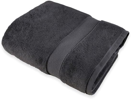 Maisonette Loft Egyptian Cotton Turkish Bath Towels, Soft, Absorbent, Ideal Quick Dry Large Luxury Bathroom Towel Set for Shower (30" x 58", 4 Pack), Dark Grey (Charcoal)