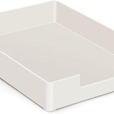 Letter-Size Desk Drawer Organizer Tray, White Letter Tray A4 Size Plastic Paper Trays Stackable File Holder for Office Supplies School Home (White)