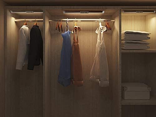 Joyzy 2 Pack Motion Sensor Closet Lighting with Eye Protection Design Automatic Closet Lights Battery Operated Pantry Light Wireless Lightings, LED Rechargeable Counter Lighting for Wardrobe Cabinet