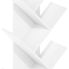 Furinno Tree Book Shelf, 7-Tier Bookshelf, Tree Bookcase for Room Decor, 8.4 x 15.7 x 39.4, for Living Room, Bedroom, Home Office, White