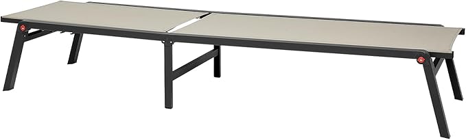 VEVOR Outdoor Chaise Lounge Chair Set of 2, 400 lbs Weight Capacity, Foldable Sun Tanning Chair, 5 Adjustable Positions, Easy Assembly, Aluminum Pool Recliner Lounge Chairs, for Beach Yard Patio