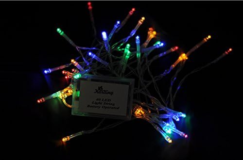Karlling Battery Operated Christmas Lights,13 ft Short Clear Wire String Led Twinkle Fairy Light for Small Mini Xmas Tree and Wedding Party Indoor/Outdoor Decoration(Multicolor,10 Pack)