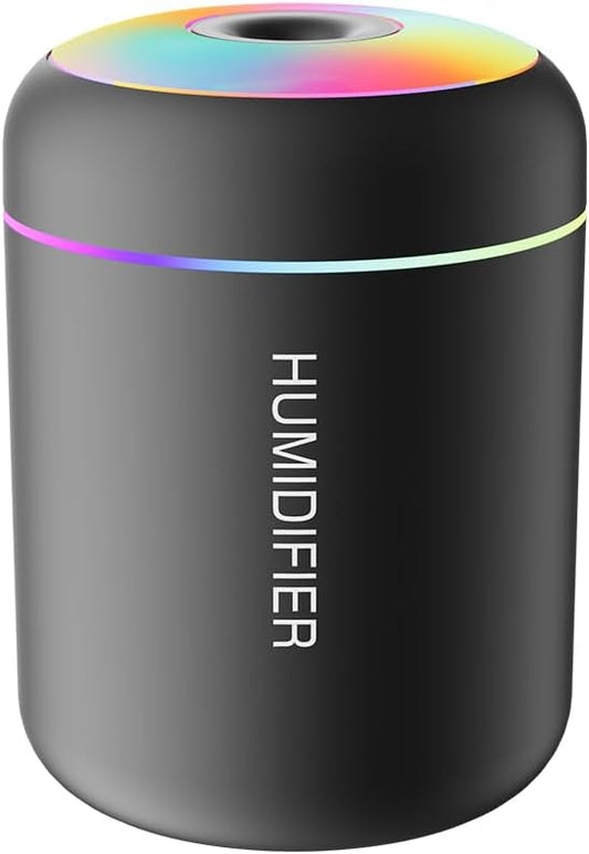 180ml Portable Small Humidifier with Colorful LED Night Light, USB Personal Desktop Humidifier for Car Home Office Travel, Auto Shut-Off, 2 Mist Modes, Super Quiet