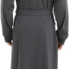 HOLOVE Men's Pure Cotton Bathrobe Lightweight Kimono and Hooded Spa Robes Soft Sleepwear