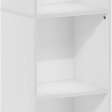 Furinno LUDER Book Shelf, 5-Tier Modern Bookshelf, Bookcase with 1 Door Storage Cabinet, 9.3 x 12 x 52, for Living Room, Bedroom, Home Office, White