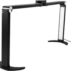 25inch Large Half Moon Light for Nail Tech, 5600K 3 Color Modes Infinitely Knob Arch Nail Light with Phone Holder Charging Function, Foldable Lighted Desk Lamp