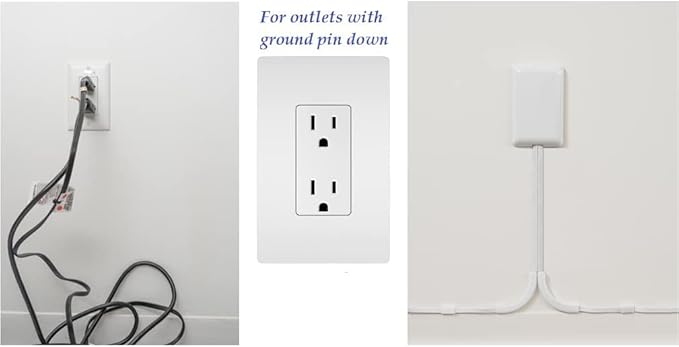 Sleek Socket Original & Patented Ultra-Thin Outlet Concealer with Cord Concealer Kit, Flat Extension Cord with Multi Outlets Power Strip, Ideal for Home Improvement, Hide Bulky and Messy Cords
