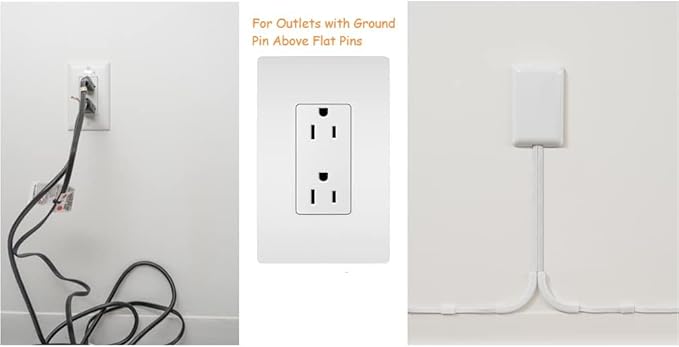 Sleek Socket Original & Patented Ultra-Thin Outlet Concealer with Cord Concealer Kit, Flat Extension Cord with Multi Outlets Power Strip, Ideal for Home Improvement, Hide Bulky and Messy Cords