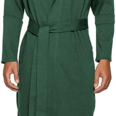 HOLOVE Men's Pure Cotton Bathrobe Lightweight Kimono and Hooded Spa Robes Soft Sleepwear