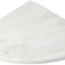 Koville Namibia White Marble Corner Shower Shelf for Bathroom, 10'' Polished Marble Corner Shelves, Wall Mounted Stone Corner Shower Caddy, No Drilling Adhesive Shelf - 1 Layer(No Glue Included)