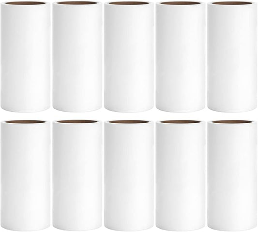 Lint Roller Refills 4 inch Bulk 10 Rolls Total 600 Sheets Extra Sticky Lint Remover Replacement Refills Compatible with Evercare PetLovers Muji IKEA and Others (Inside Dia. 1-1/2 inch)