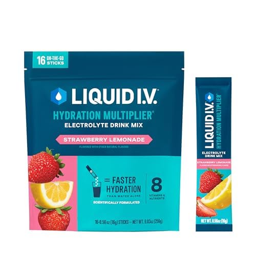 Liquid I.V.® Hydration Multiplier - Strawberry Lemonade | Electrolyte Powder Drink Mix | 1 Pack (16 Servings)