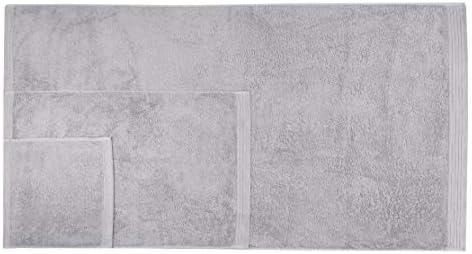 Premium 8 Pieces Towel Set Including 2 Bath Towels 30" x 56", 2 Hand Towels 18" x 30" and 4 Washcloths 13" x 13" - Color: Silver | Pure Cotton |Machine Washable high Absorbency