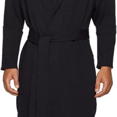 HOLOVE Men's Pure Cotton Bathrobe Lightweight Kimono and Hooded Spa Robes Soft Sleepwear