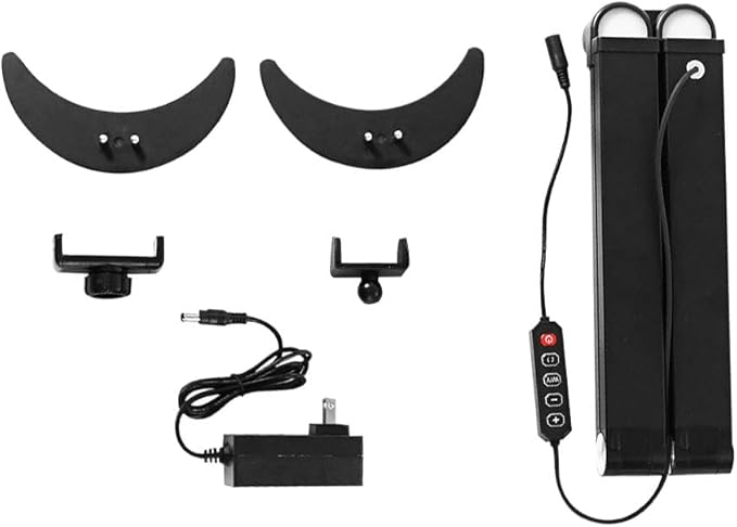 25inch Large Half Moon Light for Nail Tech, 5600K 3 Color Modes Infinitely Knob Arch Nail Light with Phone Holder Charging Function, Foldable Lighted Desk Lamp