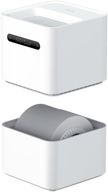 smartmi Evaporative Humidifiers, Cool No Mist Humidifiers for Bedroom, Air Humidifiers for Baby, 4L Top Fill, Self-Cleaning, Quiet, Smart APP Control, Auto Shutoff, Air-drying, Shockproof White