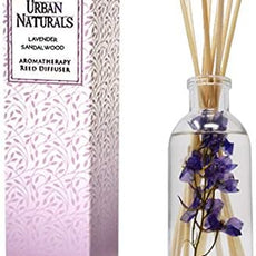 Urban Naturals Lavender Sandalwood Essential Oil Reed Diffuser Set with Natural Bamboo Reeds Sticks | Aromatic Lavender, Golden Amber & Woods | Vegan. Made in The USA