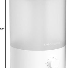 MegaWise Healthy Top-Refill Cool Mist Humidifiers for Bedroom, 24dB Ultrasonic Air Vaporizer with Water Filter for Baby [PP Material], Colorful Night Light,1 Gal Essential Oil Diffuser, Auto Shut Off