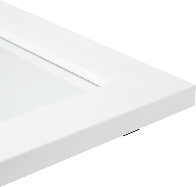 Amazon Basics Rectangular Wall Mount Mirror 24" x 36", Wide Trim, White