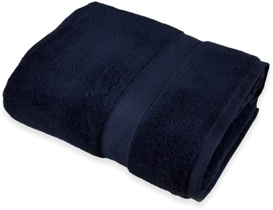 Maisonette Loft Egyptian Cotton Turkish Bath Towels, Soft, Absorbent, Ideal Quick Dry Large Luxury Bathroom Towel Set for Shower (30" x 58", 4 Pack), Navy Blue