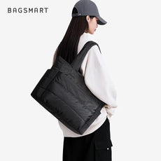 BAGSMART Tote Bag for Women, Lightweight Puffy Tote Bag with Compartments Shoulder Bag Handbag for Travel, Work, Gym