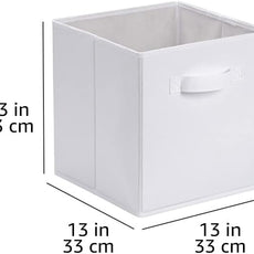 Amazon Basics Cube Organizer Storage Bins Handles, Collapsible Fabric, Pack of 6, 13