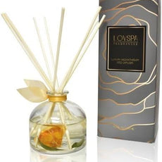 LOVSPA Reed Diffuser Set, Mandarin Lime & Basil Scented Oil Diffuser with Sticks, Home Fragrance Accessories for Bathroom Shelf Decor, Aroma Diffusers for Home or Office Desk, USA Made