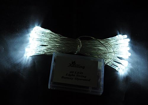 Karlling Battery Operated White 40 LED Fairy Light String Wedding Party Xmas Christmas Decorations(White)