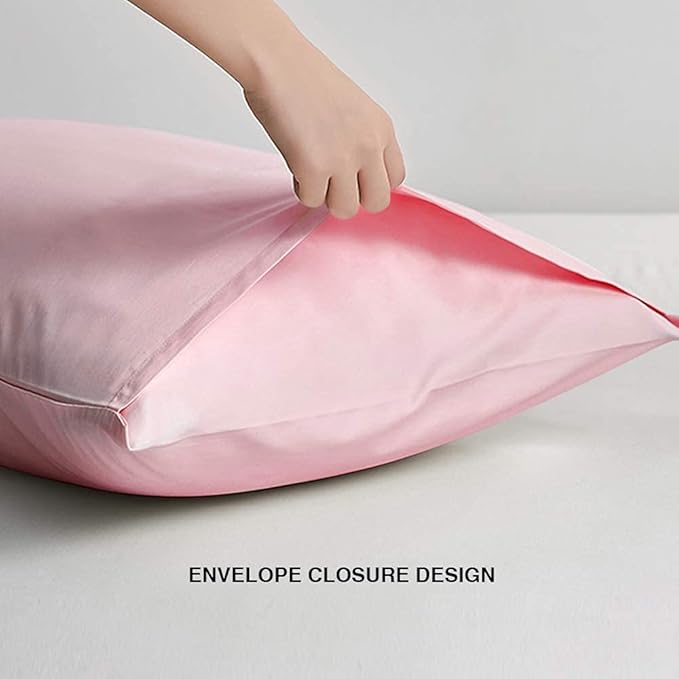 FLXXIE Body Pillow Cover - Super Soft Microfiber 20x54 Body Pillow Case - Envelope Closure, Wrinkle, Stain Resistant Pink Body Pillow Cover, 20x54, Pink
