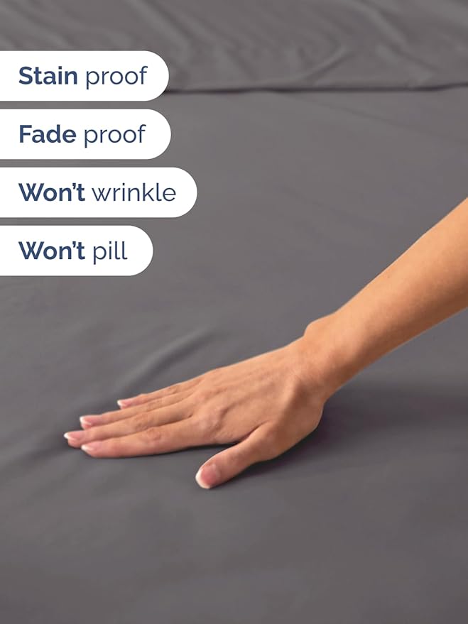 Extra Deep Pocket Twin Sheets - 3 Piece Breathable & Cooling Bed Sheets - Hotel Luxury Bed Sheet Set - Soft, Wrinkle Free & Comfy - Easily Fits Extra Deep Mattresses - Deep Pocket Dark Grey Sheets Set