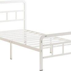 14 Inch Twin Bed Frames with Headboard and Footboard, Heavy Duty Twin Bed Frame with Underneath Storage, No Box Spring Needed, Easy Assembly, White