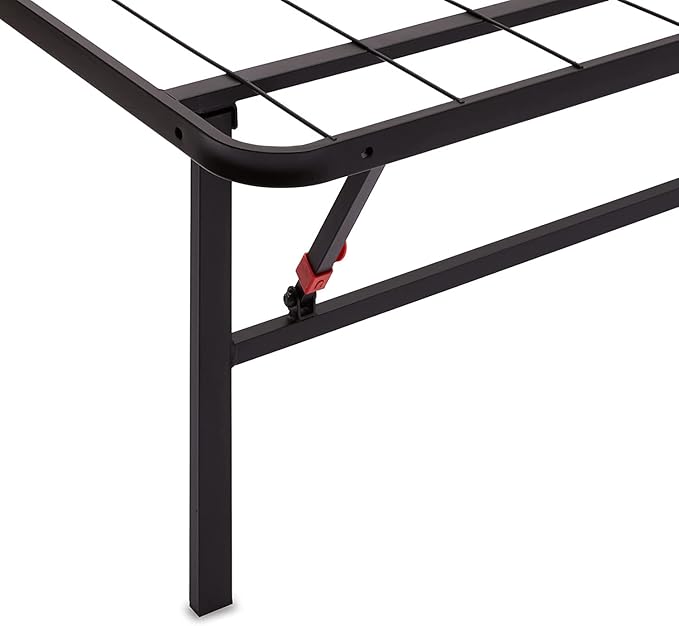 Amazon Basics Bed Frame with Storage, Foldable Metal Platform, Sturdy Steel, No Box Spring Needed, 14 inches High, Tool-Free Setup, Full Size, Black