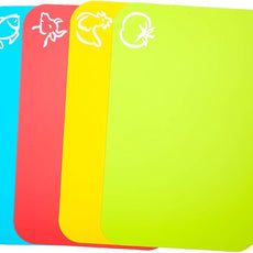 Small Flexible Plastic Cutting Board Mats, 2 Pack Cutting Boards Mats With Food Icons, Gripped Back and Dishwasher Safe, Set of 4,7.5x11.4inch (2)