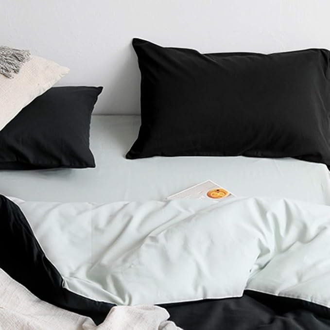 FLXXIE 2 Pack Microfiber King Pillow Cases, 1800 Super Soft Pillowcases with Envelope Closure, Wrinkle, Fade and Stain Resistant Pillow Covers, 20x36, Black