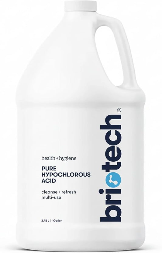 BRIOTECH Pure Hypochlorous Acid Cleanser, Original Premium HOCl Topical Solution, Multi-Purpose Cleaner, Family Approved & Pet Friendly, 1 Gallon Refill