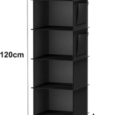YOUDENOVA Hanging Closet Organizers and Storage, 6-Shelf Hanging Closet Shelves, Black