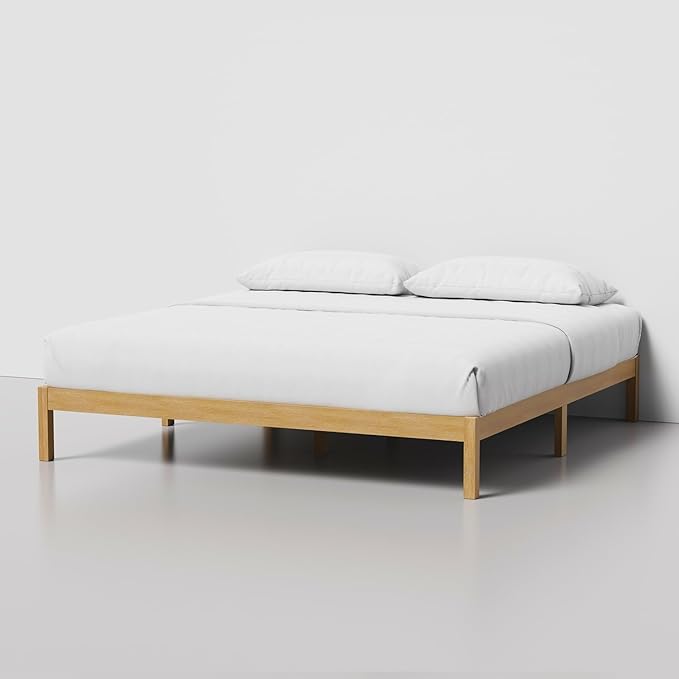 LIFEMENT Classic Wood Platform Bed Frame, Essential, Noise Free, Under Bed Storage, No Box Spring Needed, Easy Assembly (Natural, King (U.S. Standard))
