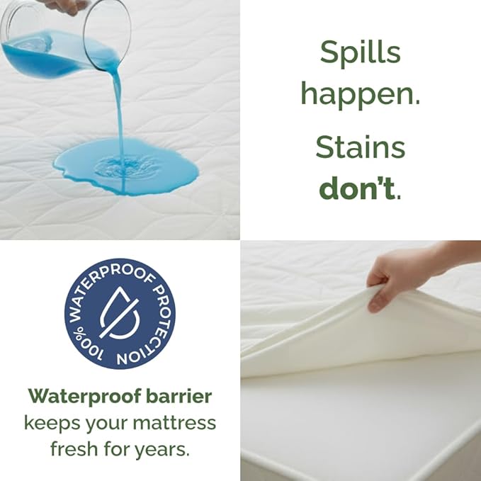 Waterproof Cooling Mattress Protector - Mattress Cover Cal King Size - Viscose Made From Bamboo - Soft, Breathable, Noiseless & Washable - Fitted Sheet Style & All Round Protection - (72" x 84") White