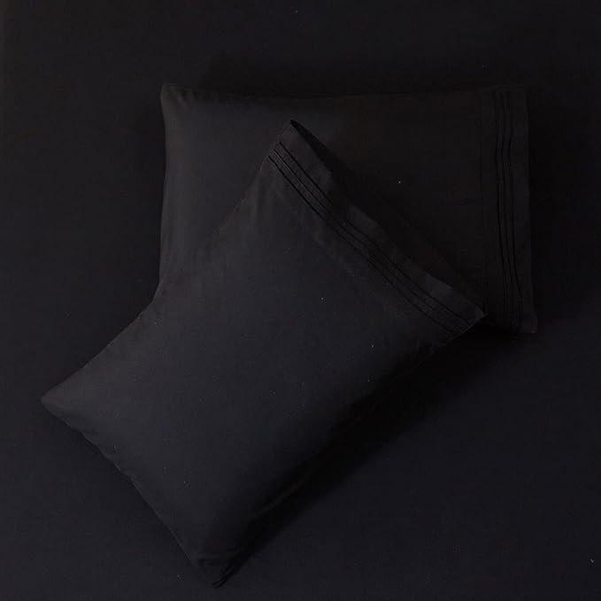 SONORO KATE Bed Sheet Set Super Soft Microfiber 1800 Thread Count Luxury Egyptian Sheets Fit 18-24 Inch Deep Pocket Mattress Wrinkle-4 Piece (Black, California King)