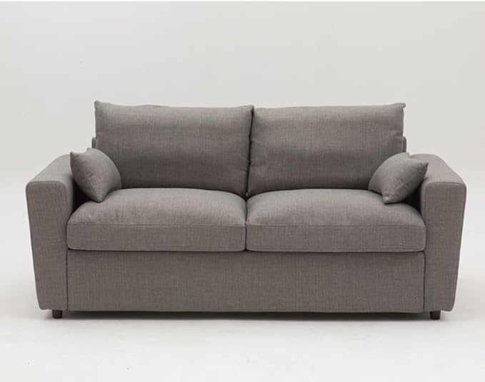 Panana Modern 2 and 3 Seats Loveseat Sofa Couch with Storage, Small Love Seat Couches for Living Room, Bedroom, Apartment, Office (Light Gray Linen Fabric, 2 and 3 Seater Set)