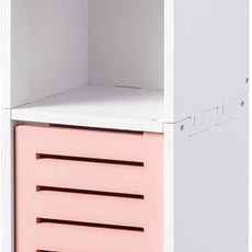 AOJEZOR Toilet Paper Holder Stand: Small Bathroom Storage Cabinet - Rose Dawn - White