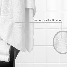 Towel Bazaar Premium Cotton Super Soft and Absorbent Turkish Towels (8-Piece Towel Set, White)